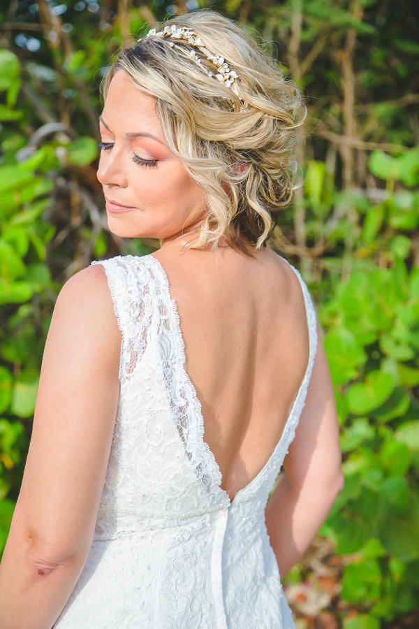 St. Croix bride in lace wedding dress